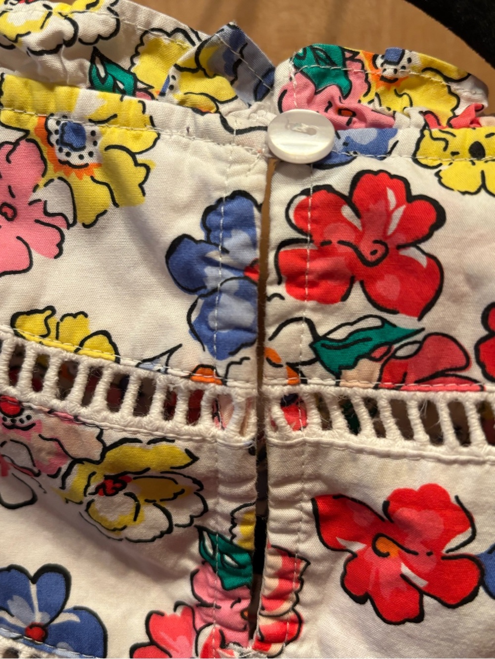 Floral Ruffle Yoke Blouse in Multicolor 100% cotton - Picture 4 of 5